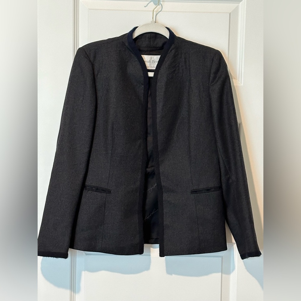 Vintage Joseph Picone Dark Navy Blue Wool Blazer